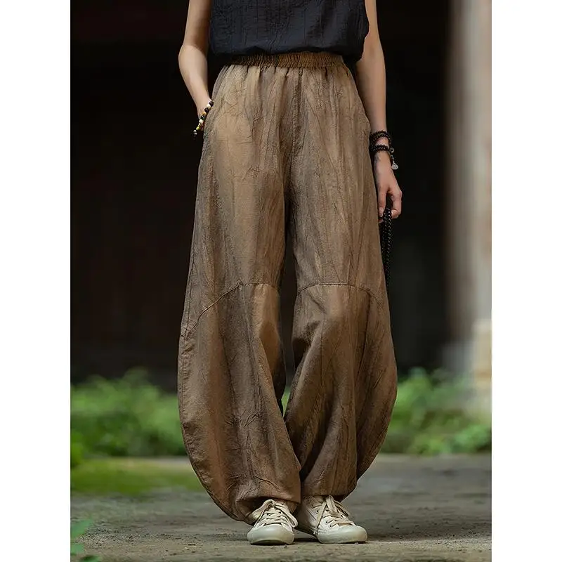 Sarouel Japonais Vintage en Lin – Image 3