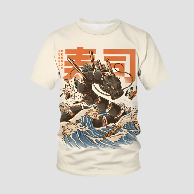 T-shirt Japonais Dragon Stylé – Image 2